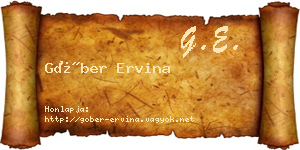 Góber Ervina névjegykártya